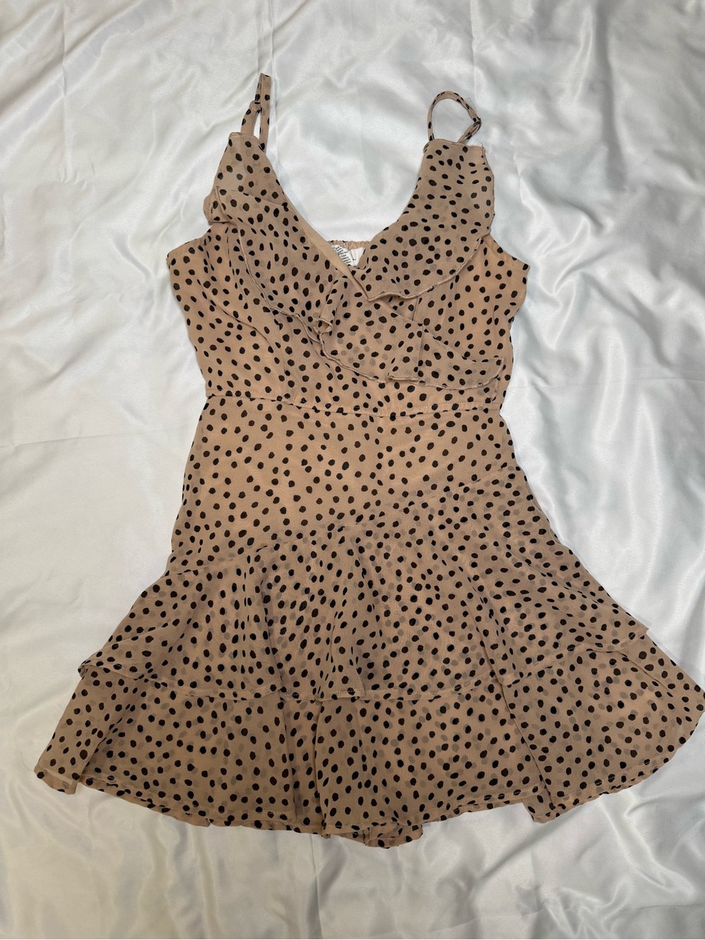 Japna Beige Polka Dot Ruffle Romper